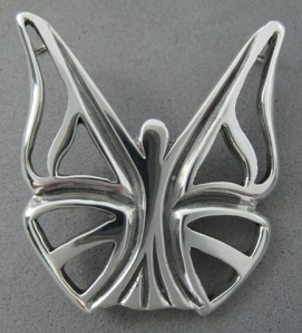 sterling silver butterfly pendant with rejoicing figure Nancy Denmark