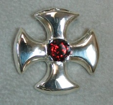 sterling canterbury cross with garnet