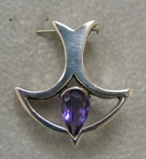 Descending Dove With Amethyst
