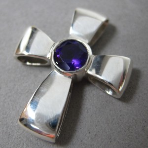 Gift of God Sterling Silver Amethyst Cross